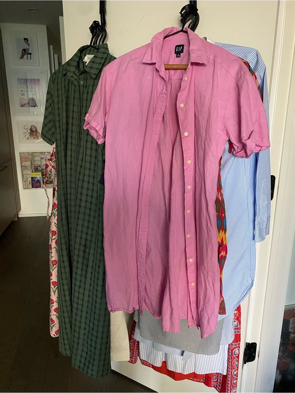 GAP Pink Short-Sleeve Button-Down Shirt Dress - Size Small.